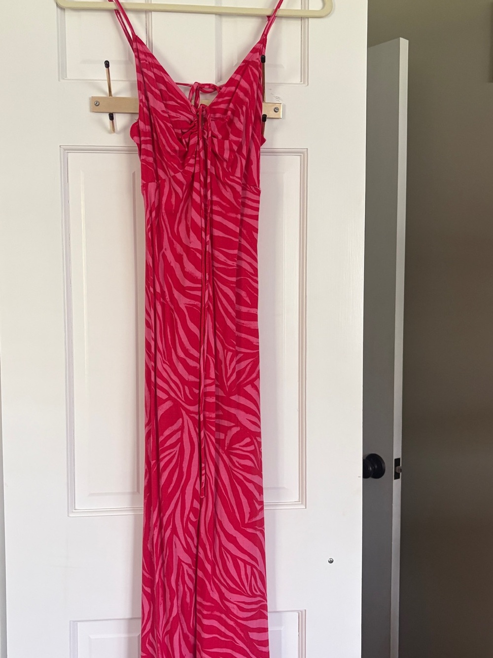 Hot Pink Zebra Print Maxi Dress
